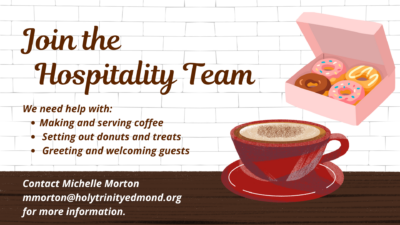 Hospitality Volunteers Needed